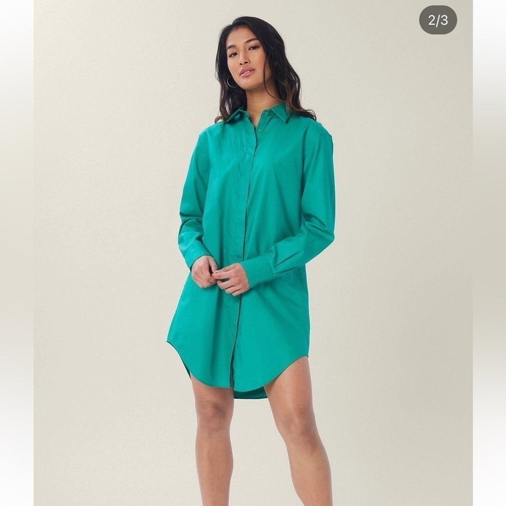 Lita by Ciara oversized shirt dress green medium